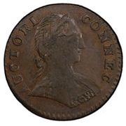 ½ Penny - Copper "Small Head Right, ET LIB" obverse image