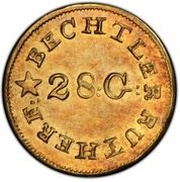 1 Dollar - C. Bechtler, United States, 1837-1842 reverse image