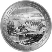 1000 Pesos Uruguayos Fray Bentos reverse image