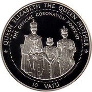 10 Vatu Queen Elizabeth the Queen Mother reverse image