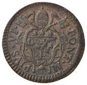 1 Quattrino - Pius VI Small Arms; Striped field obverse image