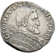 Teston - Pius IV Alexandre Farnèse Legate reverse image