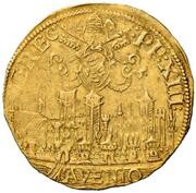 Gold Ecu - Gregory XIII Charles of Bourbon Legate; Georges of Armagnac Co-Legate obverse image