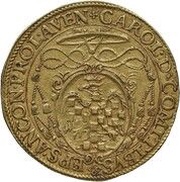 Quadruple Gold Ecu - Clement VIII Charles of Conti Pro-Legate, Vatican City, 1600 reverse image
