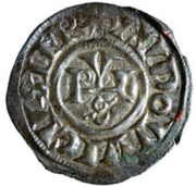 Denier - Gregory IV and emperor Louis I monogram reverse image