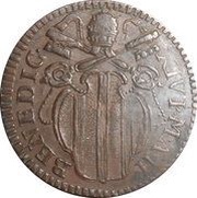 ½ Baiocco - Benedict XIV Value in cartouche obverse image