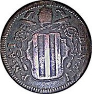 ½ Baiocco - Benedict XIV Value in wreath - large leaves obverse image