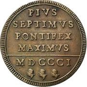 1 Baiocco - Pius VII Lateran Possess, Vatican City, 1801 reverse image