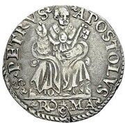 1 Testone - Pius IV S PETRVS APOSTOLVS, Vatican City, 1559-1565 reverse image