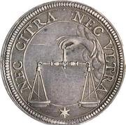 1 Testone - Alexander VII NEC CITRA NEC VLTRA - Plain shield, Vatican City, 1655-1667 reverse image