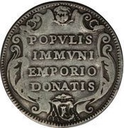 1 Testone - Clement XII POPVLIS IMMVNI EMPORIO DONATIS, Vatican City, 1733-1734 reverse image