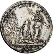 1 Piastra - Clemente XI DONA NOBIS PACEM, Vatican City, 1707 reverse image
