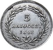 5 Baiocchi - Gregorio XVI, Vatican City, 1835-1846 reverse image