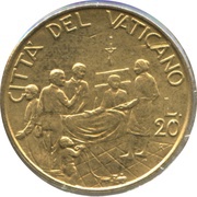 20 Lire - Ioannes Paulus II Illness and Solidarity reverse image