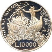 10 000 Lire - Ioannes Paulus II Storm Quelled, Vatican City, 1997 reverse image