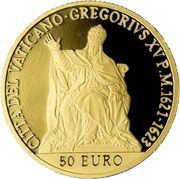 50 Euro Franciscus Pope Gregory XV, Vatican City, 2023 reverse image