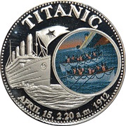 1000 Kwacha Titanic 2nd obverse, Zambia, 1998 reverse image