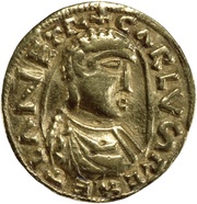 Solidus Imitation in the name of Charlemagne; bust to right obverse image