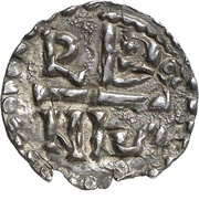 Denier - Charlemagne Rennes mint; CAROLVS/REDONIS, Carolingian Empire, 771-793 reverse image