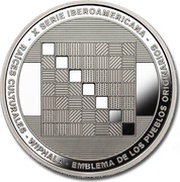 25 Pesos Ibero-American Series - Wiphala flag reverse image