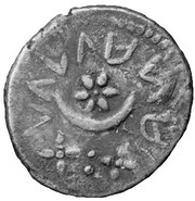 Silver 20 Asses Gorgoneion series II: star with crescent reverse image