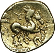 Gold Stater with facing head, Gaul, 200 BC - 100 BC reverse image