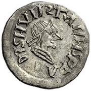 ¼ Siliqua In the name of Anastasius I and Theoderic; Sirmium; retrograde S with backwards monogram obverse image