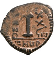 10 Nummi - Justinian I Antioch; τHЧϱ, Bust Facing, Byzantine states, 555-561 reverse image