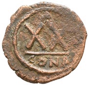 20 Nummi - Tiberius II Constantine Constantinoplis, Byzantine states, 578-582 reverse image