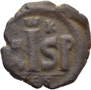 16 Nummi - Justinian I Thessalonica; Type I W K, Byzantine states, 527-565 reverse image