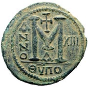 40 Nummi - Justinian I Antioch; Θ⊽ΠO; Bust Facing, Byzantine states, 539-540 reverse image