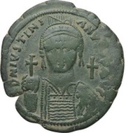 40 Nummi - Justinian I Carthage; SO, Bust Facing obverse image