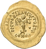 Tremissis - Justin II VICTORIA AVGVSTORVM; Constantinopolis reverse image