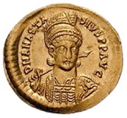 Solidus - Anastasius I Dicorus VICTORIA AVGGG; Constantinopolis; Type ☧ inverted obverse image