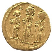 Solidus - Heraclius, Heraclius Constantine and Heraclonas VICTORIA AVGU; Constantinopolis obverse image