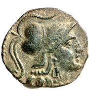 Quadrans lion with wreath and cornucopia obverse image