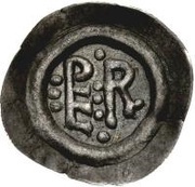 ½ Siliqua - Perctarit Posthumous; thin monogram with eight dots obverse image