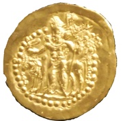 Dinar - "kushansha" Baga Vorohrane under Shapur I reverse image