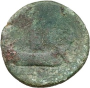 Dichalkos Astarte on prow of galley, Phoenician cities, 98 BC - 10 BC reverse image