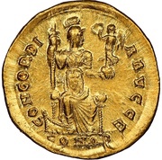Solidus - Theodosius II CONCORDIA AVGG; Constantinopolis reverse image