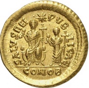 Solidus - Theodosius II SALVS REIPVBLICAE; Constantinopolis, Rome, 425 reverse image