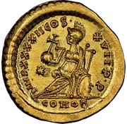 Solidus - Theodosius II IMP• XXXXII•COS•; Constantinopolis, Rome, 441-450 reverse image