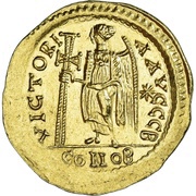 Solidus - Zeno VICTORIA AVGGG; Constantinopolis, Rome, 476-491 reverse image