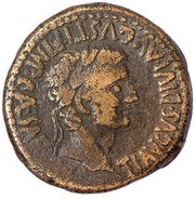 As - Tiberius Countermarked cereal ear obverse image