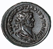Antoninianus - Diocletian struck under Carausius; PAX; Londinium obverse image