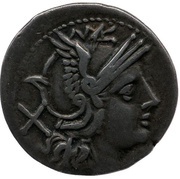 Denarius Anonymous; ROMA obverse image