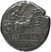 Denarius C. Titinius; C•TITINI ROMA reverse image