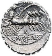 Denarius serratus Antonia: Quintus Antonius Balbus; S•C / Q•ANTO•BALB PR, Rome, 83 BC - 82 BC reverse image
