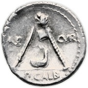 Denarius Sulpicia: Publius Sulpicius Galba; S•C / AE CVR P•GALB, Rome, 69 BC reverse image