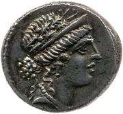 Denarius Hostilia: Lucius Hostilius Saserna; L•HOSTILIVS SASERNA obverse image